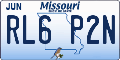 MO license plate RL6P2N