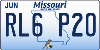 MO license plate RL6P2O