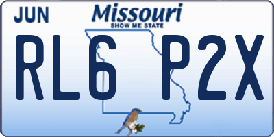 MO license plate RL6P2X