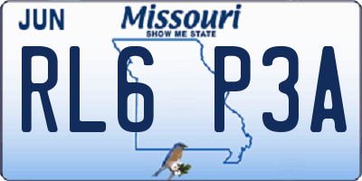MO license plate RL6P3A