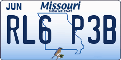 MO license plate RL6P3B