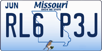 MO license plate RL6P3J