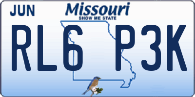 MO license plate RL6P3K