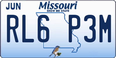 MO license plate RL6P3M