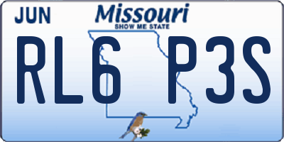 MO license plate RL6P3S