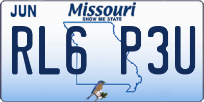 MO license plate RL6P3U