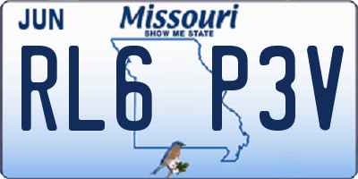 MO license plate RL6P3V
