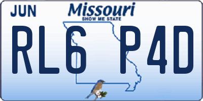 MO license plate RL6P4D