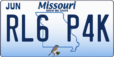MO license plate RL6P4K