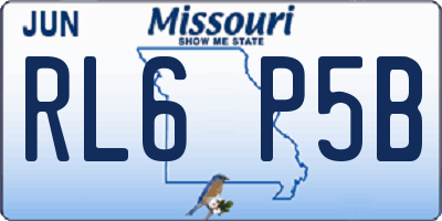 MO license plate RL6P5B