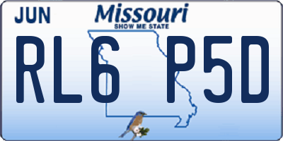MO license plate RL6P5D