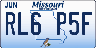 MO license plate RL6P5F