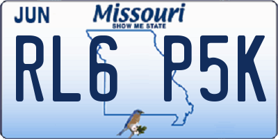 MO license plate RL6P5K