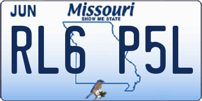 MO license plate RL6P5L