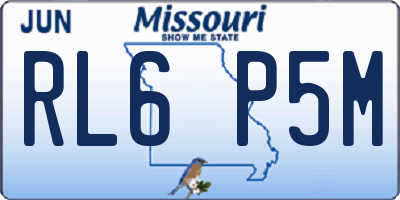 MO license plate RL6P5M