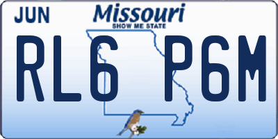 MO license plate RL6P6M