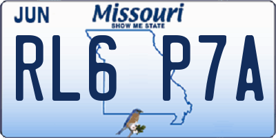 MO license plate RL6P7A