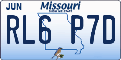 MO license plate RL6P7D