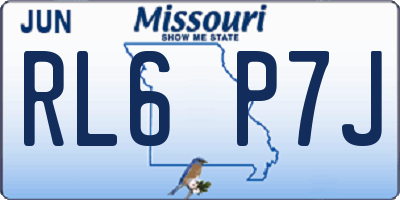 MO license plate RL6P7J