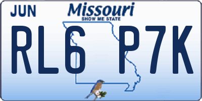 MO license plate RL6P7K