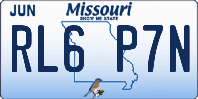 MO license plate RL6P7N