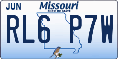 MO license plate RL6P7W