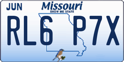 MO license plate RL6P7X