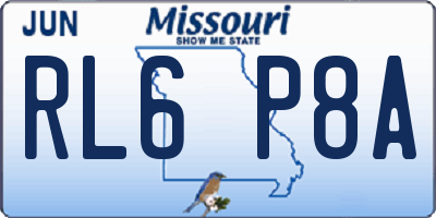MO license plate RL6P8A