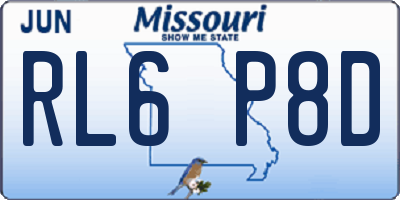 MO license plate RL6P8D