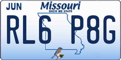 MO license plate RL6P8G