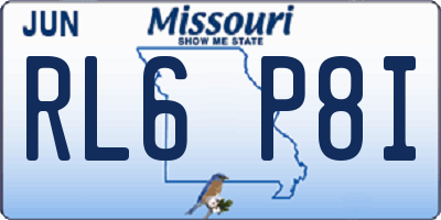 MO license plate RL6P8I
