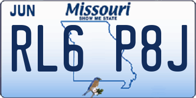 MO license plate RL6P8J