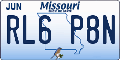 MO license plate RL6P8N