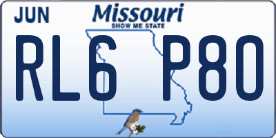 MO license plate RL6P8O