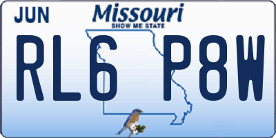 MO license plate RL6P8W