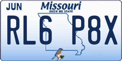 MO license plate RL6P8X