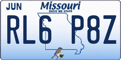 MO license plate RL6P8Z