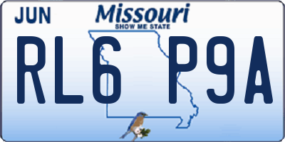 MO license plate RL6P9A