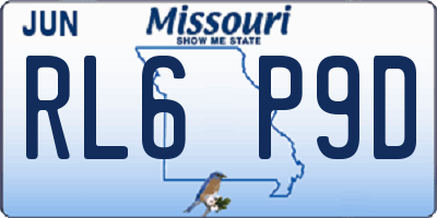 MO license plate RL6P9D