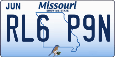 MO license plate RL6P9N