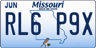 MO license plate RL6P9X
