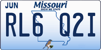 MO license plate RL6Q2I