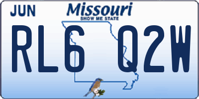 MO license plate RL6Q2W