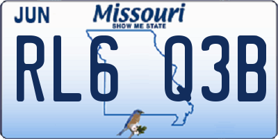 MO license plate RL6Q3B