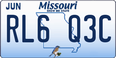 MO license plate RL6Q3C
