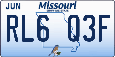 MO license plate RL6Q3F