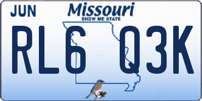 MO license plate RL6Q3K