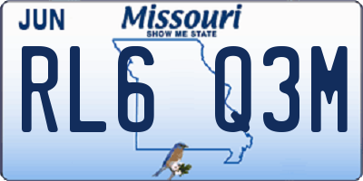 MO license plate RL6Q3M