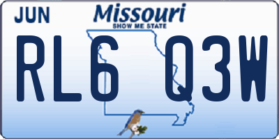 MO license plate RL6Q3W