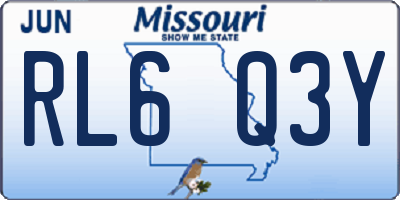 MO license plate RL6Q3Y
